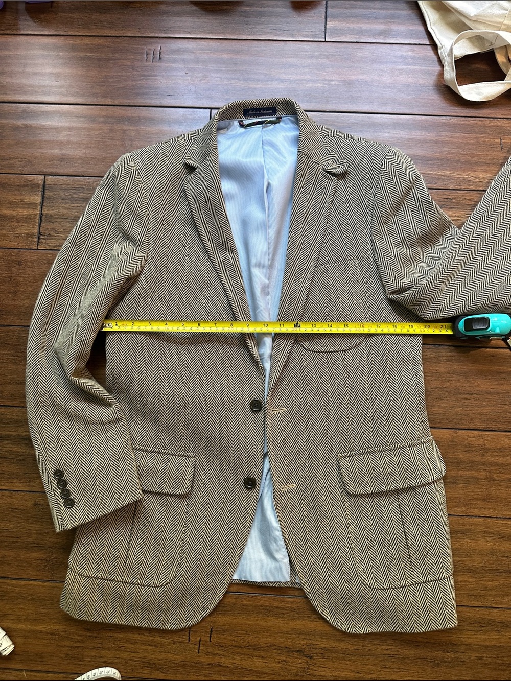 Lands' End Men's Herringbone Sport Coat in Taupe